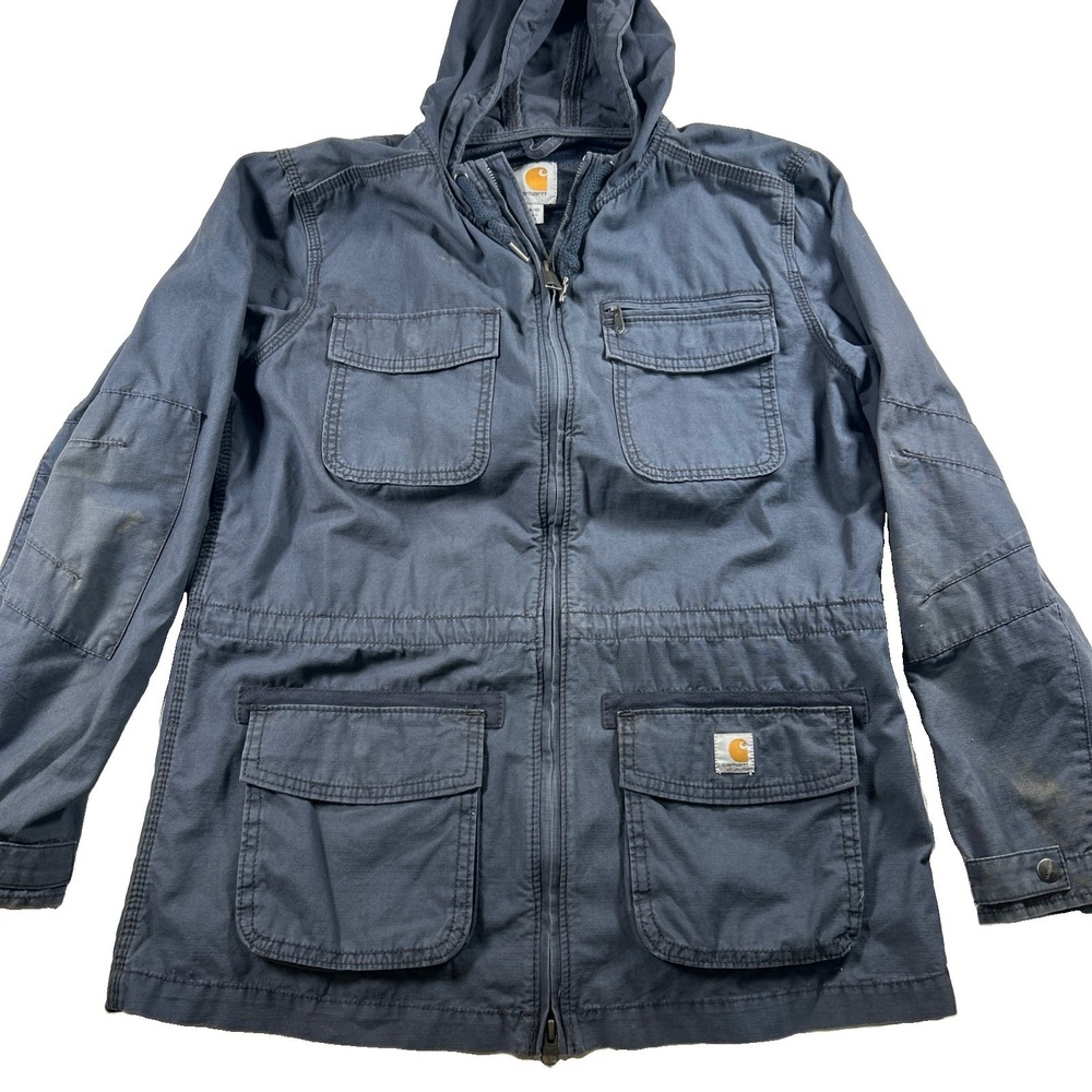 Carhartt Women's Full Zip Navy Blue Chore Field Jacket Size M 8/10